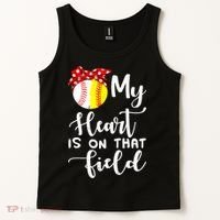 My Heart Is On That Field Baseball TShirt Softball Mom TShirt Tank Top thumb 2