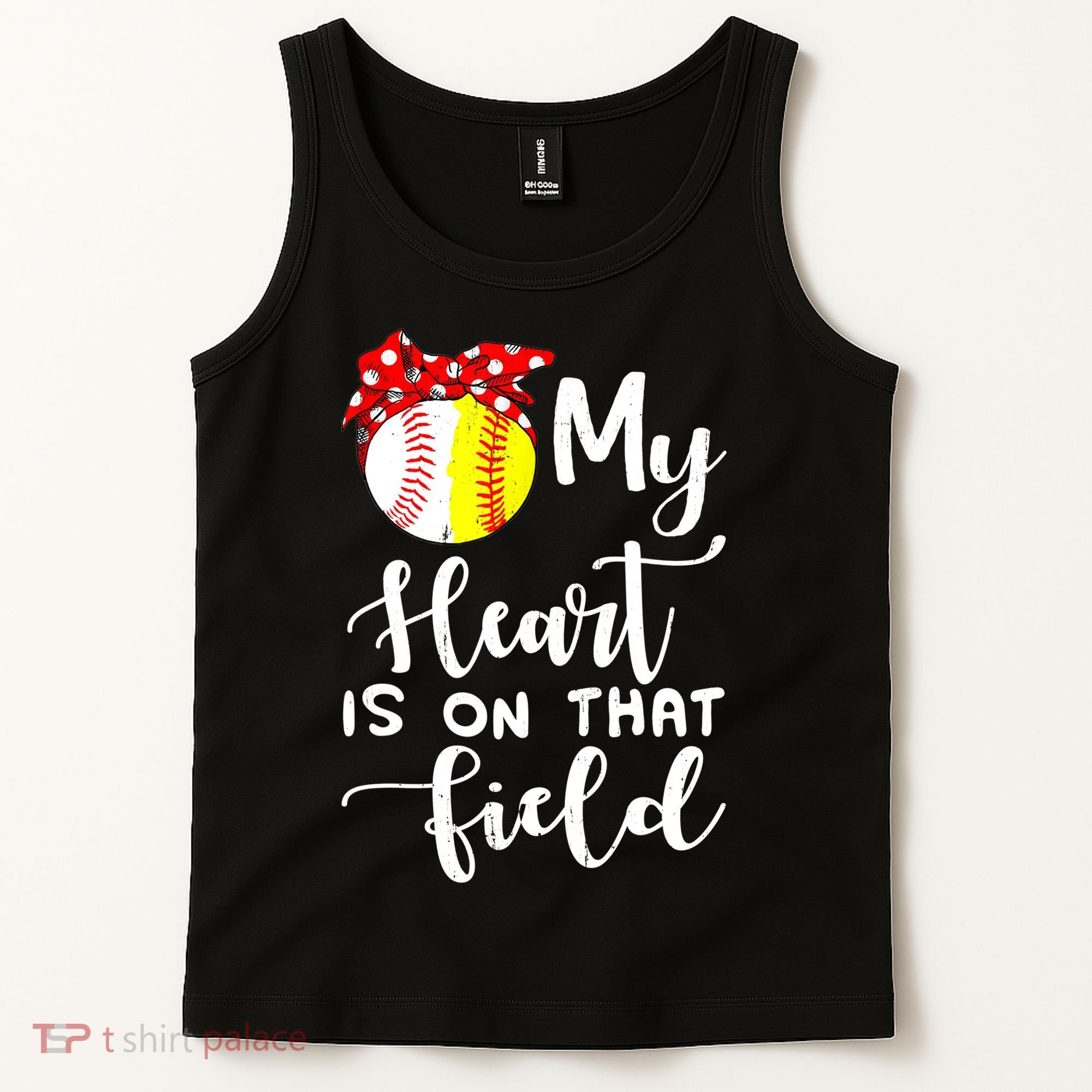 My Heart Is On That Field Baseball TShirt Softball Mom TShirt Tank Top