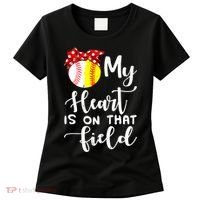 My Heart Is On That Field Baseball TShirt Softball Mom TShirt Women's T-Shirt thumb 0