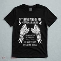 My Husband Is My Guardian Angel In Heaven Memory Memorial T-Shirt thumb 5
