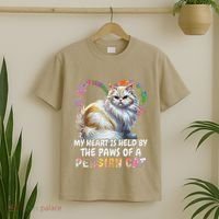 My Heart Is Held By The Paws Of A Persian Cat Cats T-Shirt thumb 2