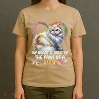 My Heart Is Held By The Paws Of A Persian Cat Cats T-Shirt thumb 4