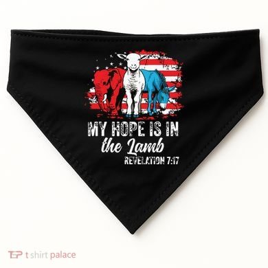 My Hope Is In The Lamb Funny Scripture Elephant Donkey Us USA-Made Doggie Bandana