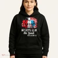 My Hope Is In The Lamb Funny Scripture Elephant Donkey Us Hoodie thumb 5