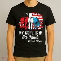 My Hope Is In The Lamb Funny Scripture Elephant Donkey Us T-Shirt thumb 3