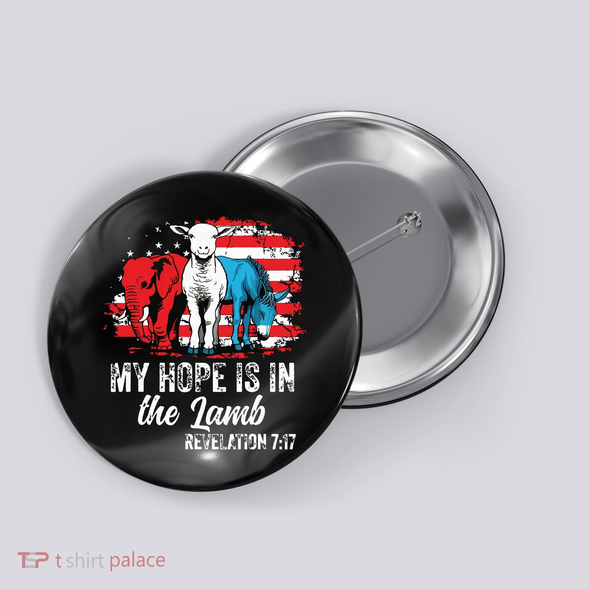 My Hope Is In The Lamb Funny Scripture Elephant Donkey Us Button