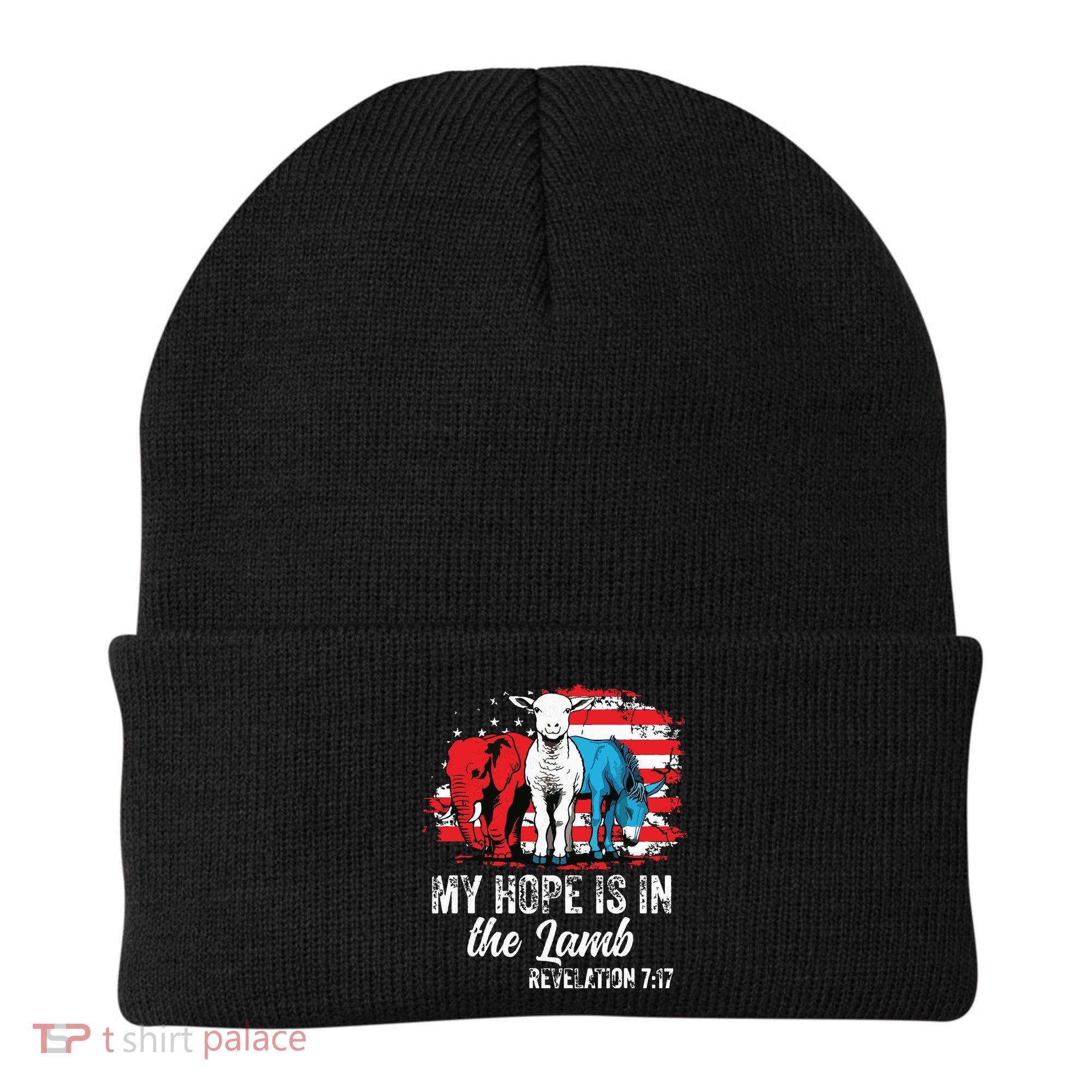My Hope Is In The Lamb Funny Scripture Elephant Donkey Us Beanie