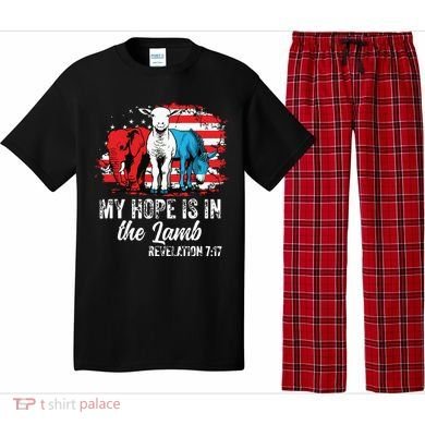 My Hope Is In The Lamb Funny Scripture Elephant Donkey Us Pajama Set