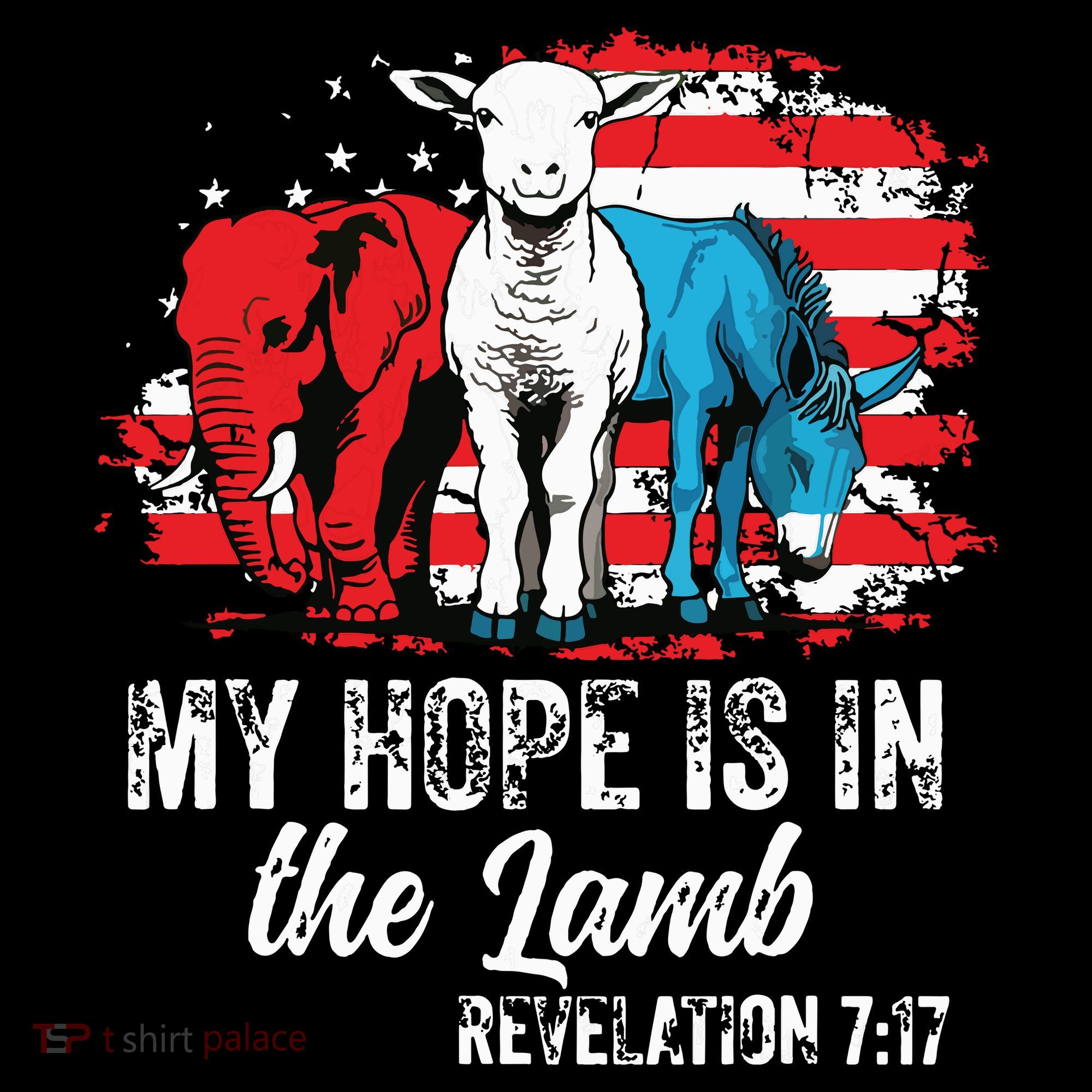 My Hope Is In The Lamb Funny Scripture Elephant Donkey Us Women's Hoodie