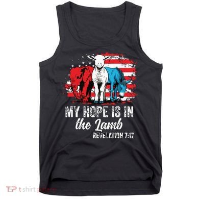My Hope Is In The Lamb Funny Scripture Elephant Donkey Us Tank Top