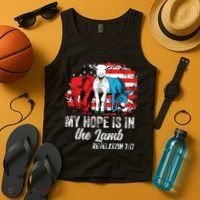My Hope Is In The Lamb Funny Scripture Elephant Donkey Us Tank Top thumb 4