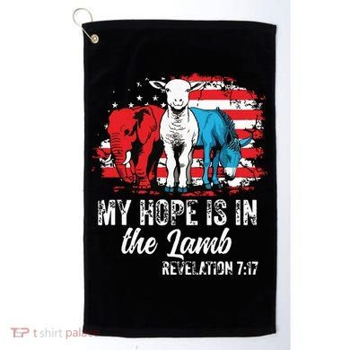 My Hope Is In The Lamb Funny Scripture Elephant Donkey Us Golf Towel