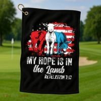 My Hope Is In The Lamb Funny Scripture Elephant Donkey Us Golf Towel thumb 1