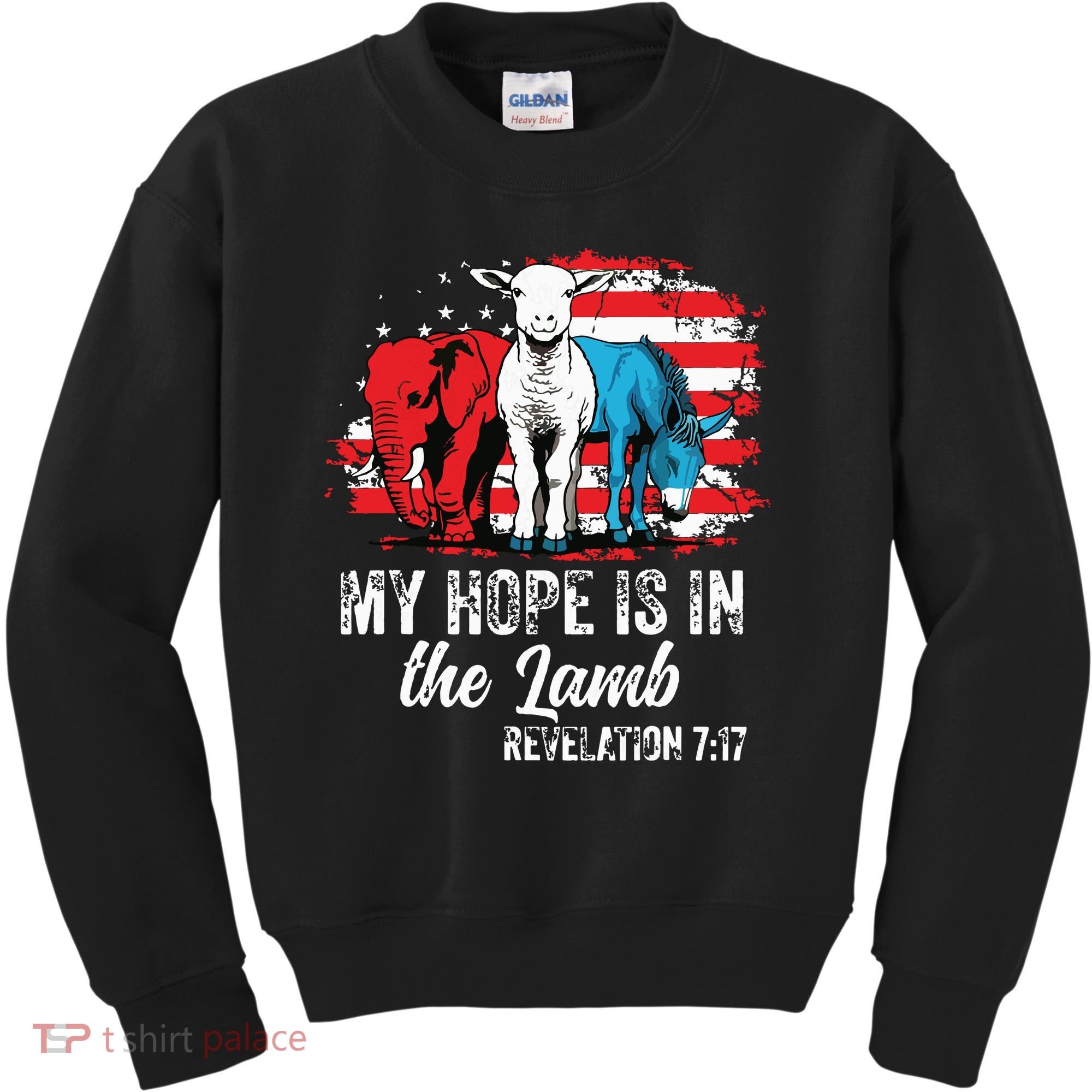 My Hope Is In The Lamb Funny Scripture Elephant Donkey Us Kids Sweatshirt