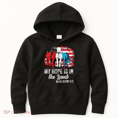 My Hope Is In The Lamb Funny Scripture Elephant Donkey Us Kids Hoodie