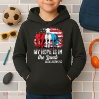 My Hope Is In The Lamb Funny Scripture Elephant Donkey Us Kids Hoodie thumb 2