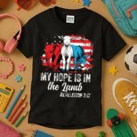 My Hope Is In The Lamb Funny Scripture Elephant Donkey Us Kids T-Shirt thumb 3