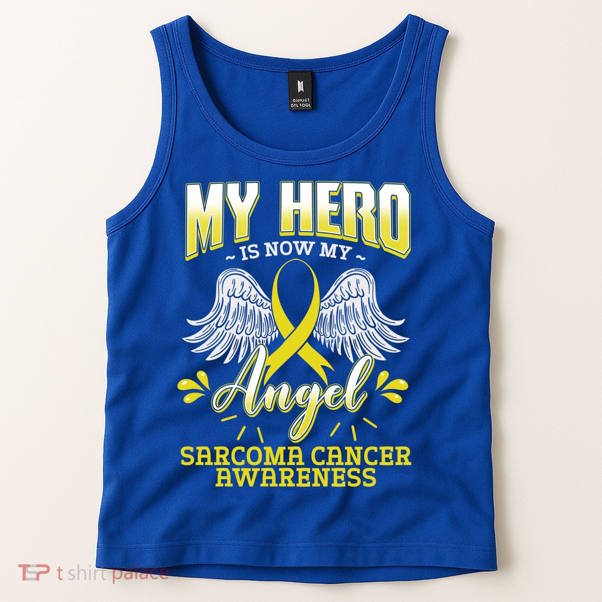 My Hero Is Now My Angel Sarcoma Cancer Awareness Warrior Gift Tank Top