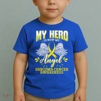My Hero Is Now My Angel Sarcoma Cancer Awareness Warrior Gift Toddler T-Shirt thumb 2