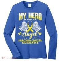 My Hero Is Now My Angel Sarcoma Cancer Awareness Warrior Gift Women's Long Sleeve Shirt thumb 0