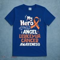 My Hero Is Now My Angel Leukemia Cancer Awareness Funny Gift T-Shirt thumb 5