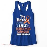 My Hero Is Now My Angel Leukemia Cancer Awareness Funny Gift Women's Tank Top thumb 0