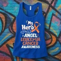 My Hero Is Now My Angel Leukemia Cancer Awareness Funny Gift Women's Tank Top thumb 3