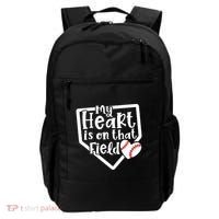 My Heart Is On That Field Baseball Mom Cute Funny Gift Backpack thumb 0