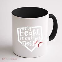 My Heart Is On That Field Baseball Mom Cute Funny Gift Coffee Mug thumb 1