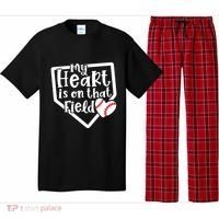 My Heart Is On That Field Baseball Mom Cute Funny Gift Pajama Set thumb 0
