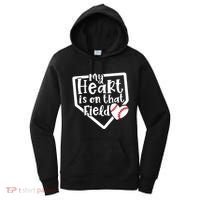 My Heart Is On That Field Baseball Mom Cute Funny Gift Women's Hoodie thumb 0