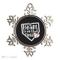My Heart Is On That Field Baseball Mom Cute Funny Gift Ornament thumb 0