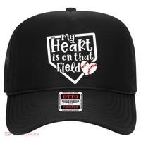 My Heart Is On That Field Baseball Mom Cute Funny Gift Hat thumb 0