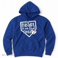 My Heart Is On That Field Baseball Mom Cute Funny Gift Hoodie thumb 0