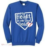 My Heart Is On That Field Baseball Mom Cute Funny Gift Sweatshirt thumb 0