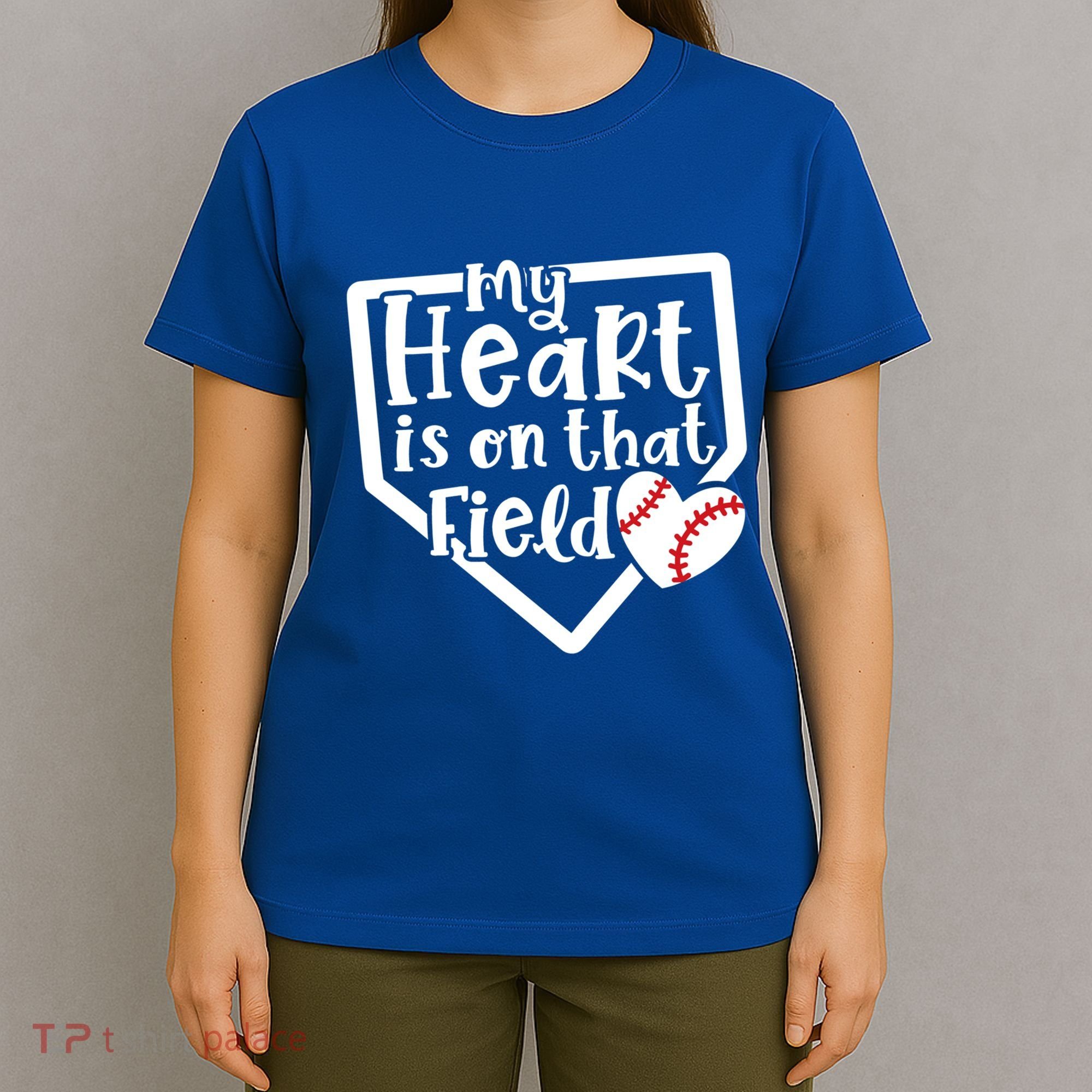 My Heart Is On That Field Baseball Mom Cute Funny Gift T-Shirt