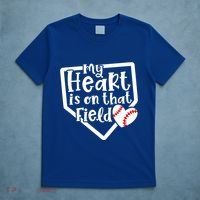 My Heart Is On That Field Baseball Mom Cute Funny Gift T-Shirt thumb 5