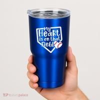 My Heart Is On That Field Baseball Mom Cute Funny Gift Tumbler thumb 2