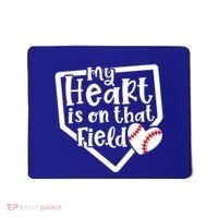 My Heart Is On That Field Baseball Mom Cute Funny Gift Mousepad thumb 0