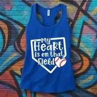 My Heart Is On That Field Baseball Mom Cute Funny Gift Women's Tank Top thumb 3