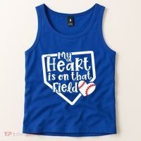 My Heart Is On That Field Baseball Mom Cute Funny Gift Tank Top thumb 2