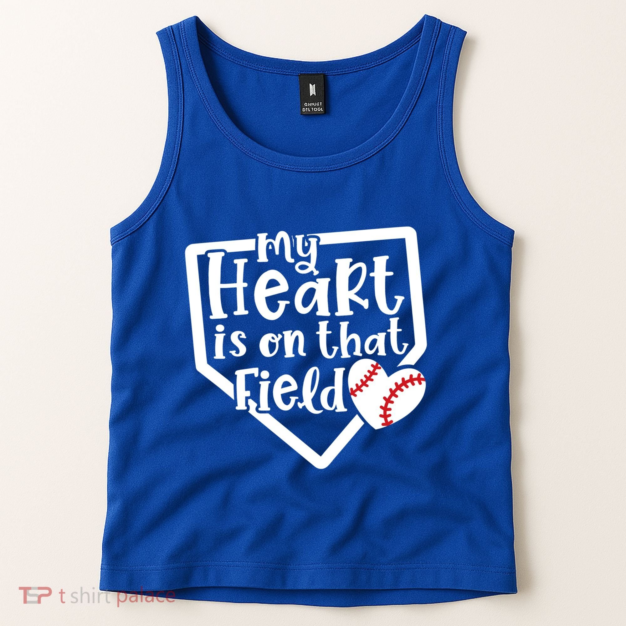 My Heart Is On That Field Baseball Mom Cute Funny Gift Tank Top