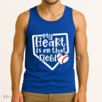 My Heart Is On That Field Baseball Mom Cute Funny Gift Tank Top thumb 3