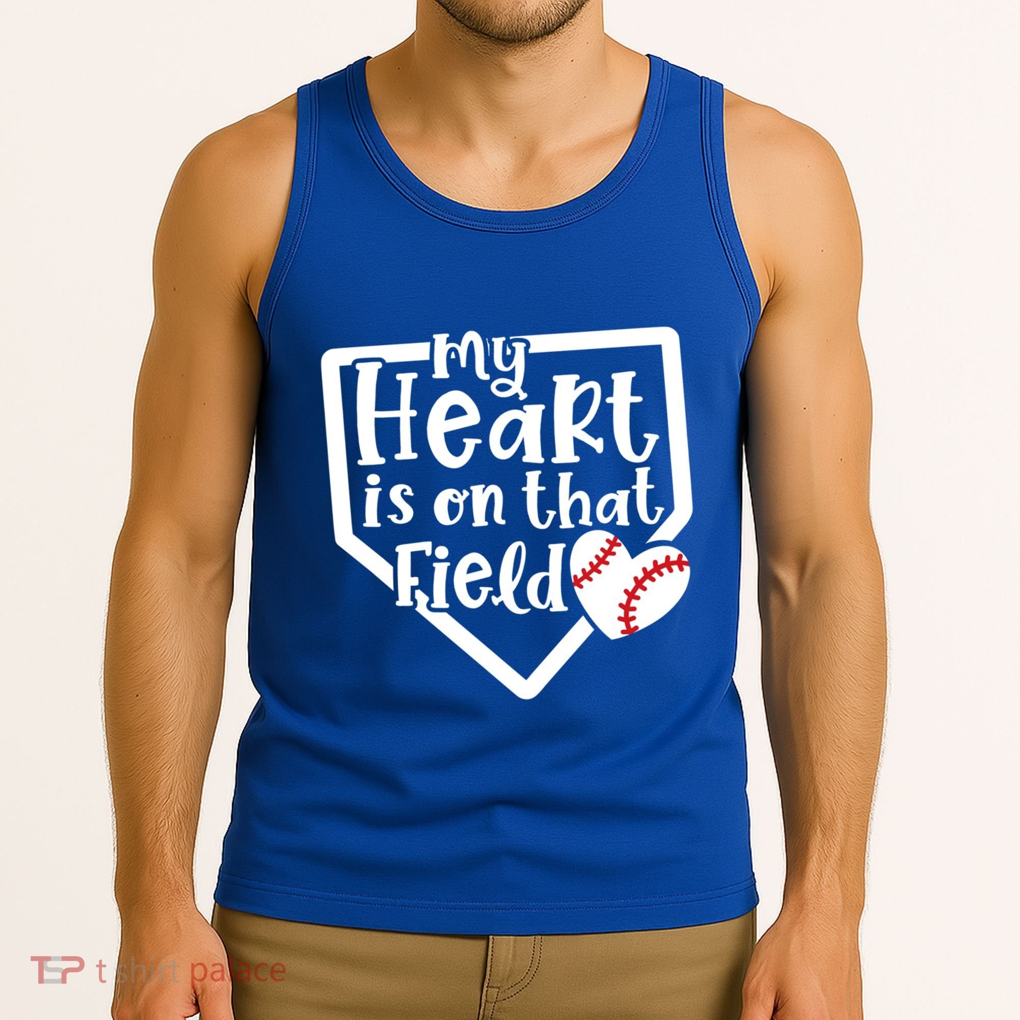 My Heart Is On That Field Baseball Mom Cute Funny Gift Tank Top