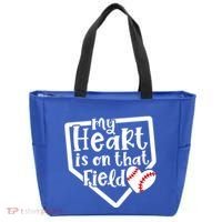 My Heart Is On That Field Baseball Mom Cute Funny Gift Tote Bag thumb 0
