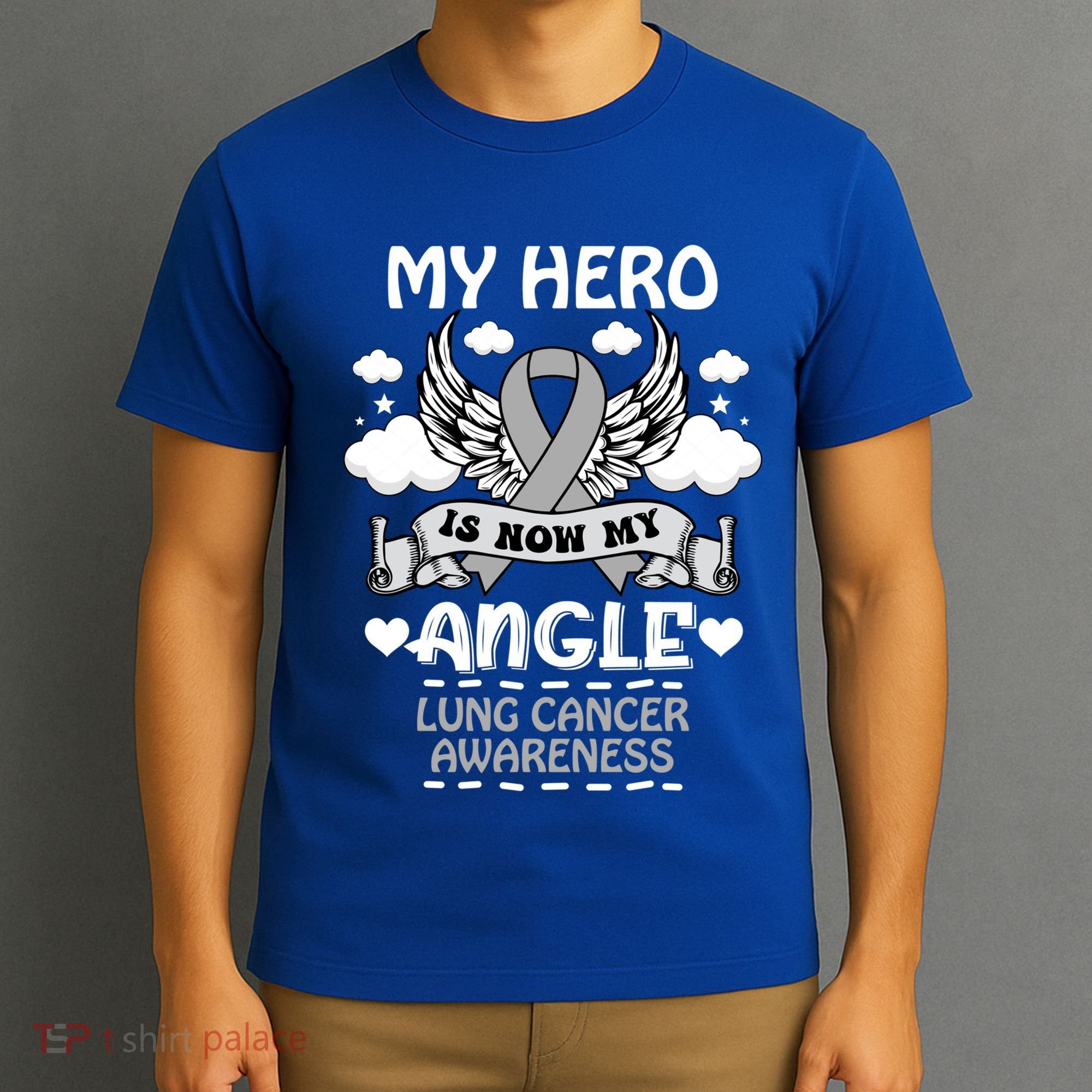 My Hero Is Now My Angel Lung Cancer Awareness Carcinomas Gift T-Shirt