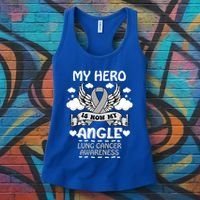 My Hero Is Now My Angel Lung Cancer Awareness Carcinomas Gift Women's Tank Top thumb 3