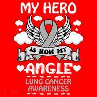 My Hero Is Now My Angel Lung Cancer Awareness Carcinomas Gift Santa Hat thumb 1