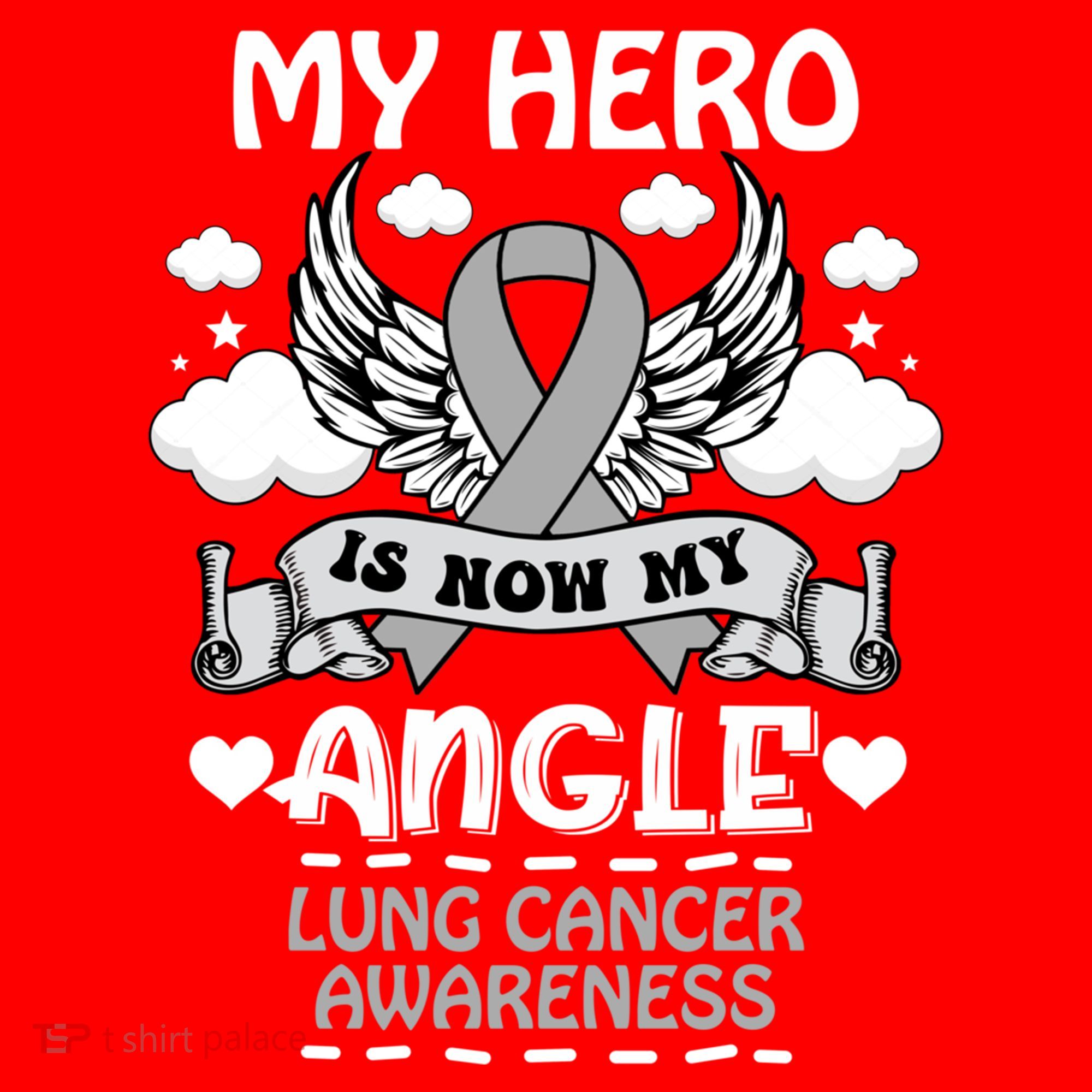 My Hero Is Now My Angel Lung Cancer Awareness Carcinomas Gift Santa Hat