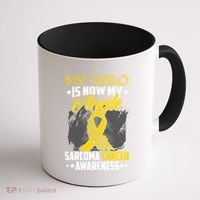 My Hero Is Now My Angel Sarcoma Cancer Awareness Warrior Great Gift Coffee Mug thumb 1